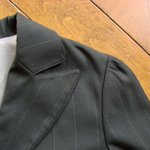 Sandra Angelozzi Black Pinstripe Blazer Jacket Button Office Size EU 42 Large - Picture 10 of 15